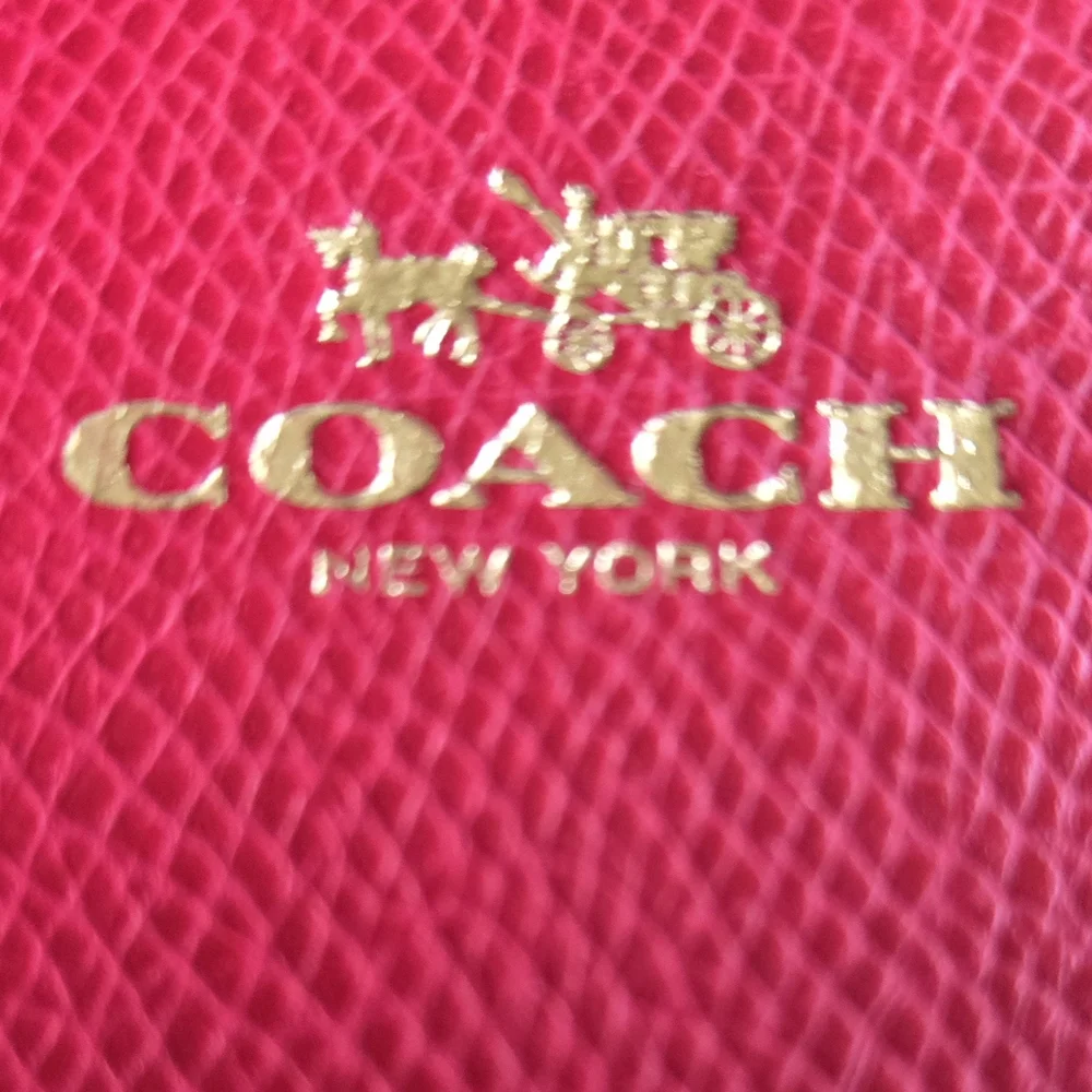 Coach Cherry Red Leather Double Zip Wallet - Picture 3 of 14